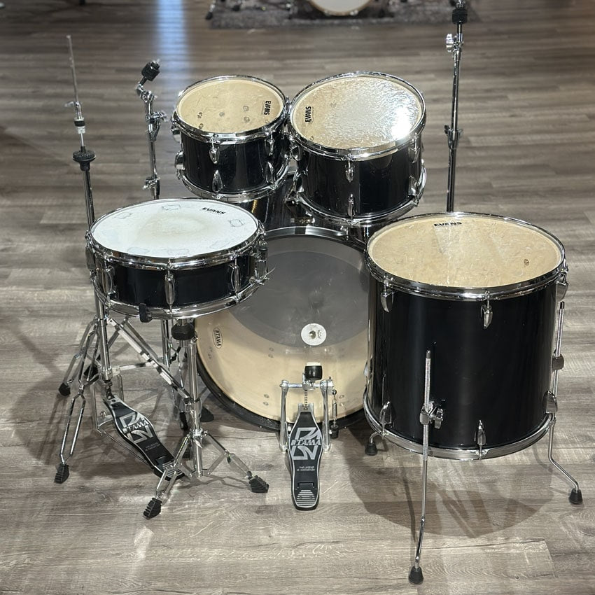 Used Tama Imperialstar 5pc Drum Set Hairline Black w/Hardware - Good - Drum Center Of Portsmouth