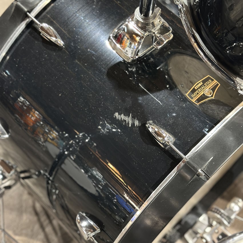 Used Tama Imperialstar 5pc Drum Set Hairline Black w/Hardware - Good - Drum Center Of Portsmouth