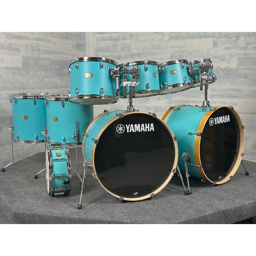 Yamaha Stage Custom Birch 9pc Drum Set (24" Double Bass) Matte Surf Green - Drum Center Of Portsmouth