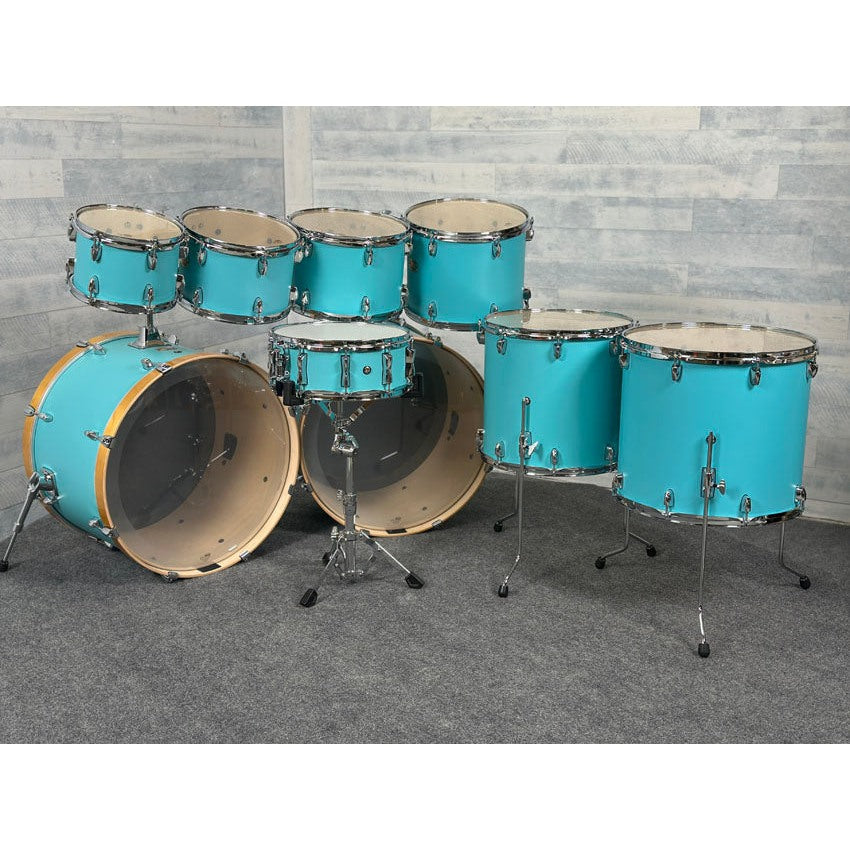 Yamaha Stage Custom Birch 9pc Drum Set (24" Double Bass) Matte Surf Green - Drum Center Of Portsmouth