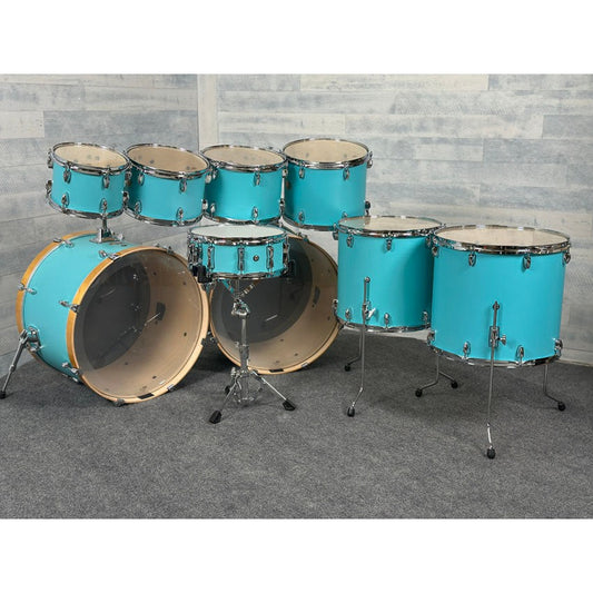 Yamaha Stage Custom Birch 9pc Drum Set (24" Double Bass) Matte Surf Green - Drum Center Of Portsmouth