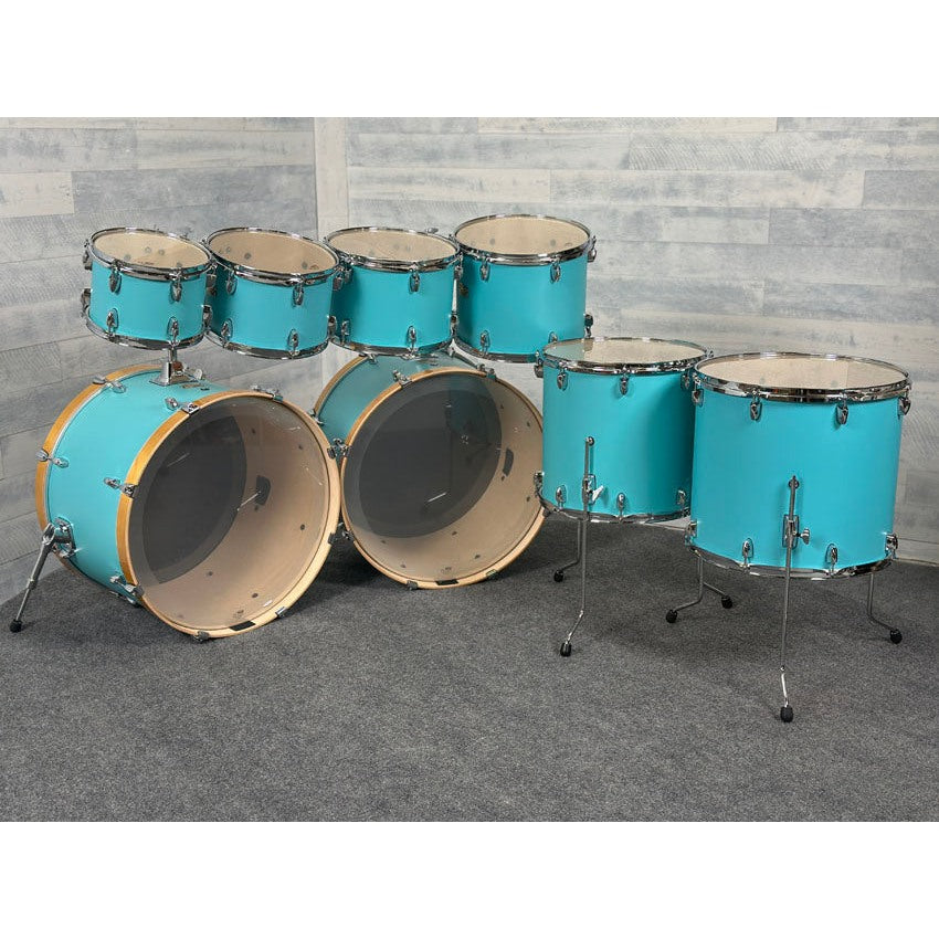 Yamaha Stage Custom Birch 8pc Drum Set (24" Double Bass) Matte Surf Green - Drum Center Of Portsmouth