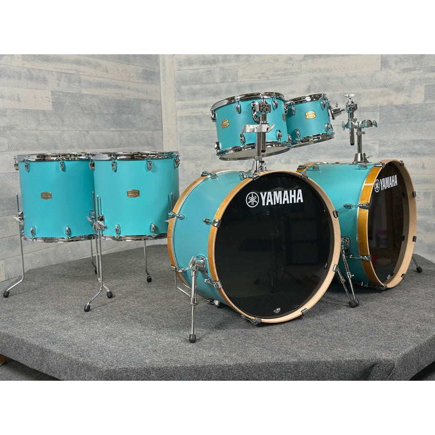 Yamaha Stage Custom Birch 6pc Drum Set (24" Double Bass) Matte Surf Green - Drum Center Of Portsmouth
