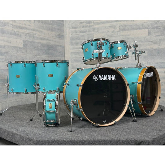Yamaha Stage Custom Birch 7pc Drum Set (24" Double Bass) Matte Surf Green - Drum Center Of Portsmouth