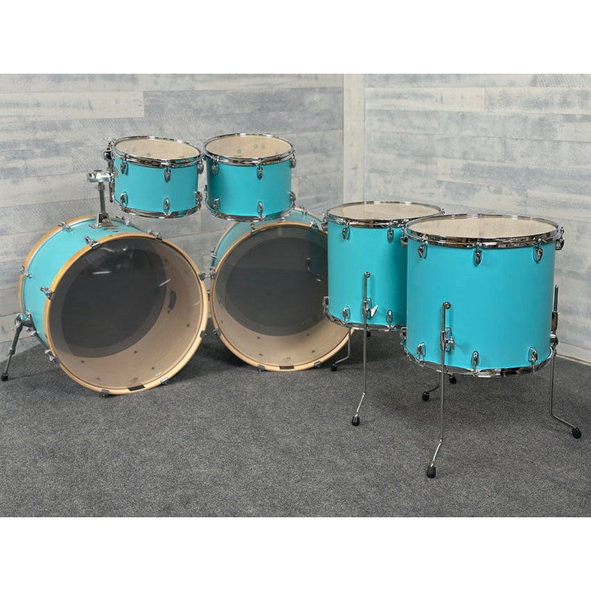 Yamaha Stage Custom Birch 6pc Drum Set (24" Double Bass) Matte Surf Green - Drum Center Of Portsmouth