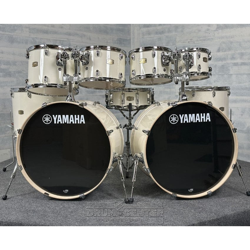 Yamaha Stage Custom Birch 9pc Drum Set (24" Double Bass) Classic White - Drum Center Of Portsmouth