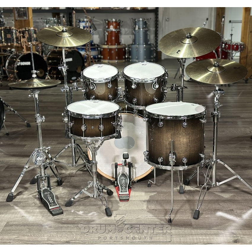 DW DWe 5pc Complete Electronic/Acoustic Drum Set Curly Maple Burst - Drum Center Of Portsmouth