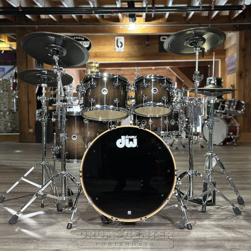 DW DWe 5pc Complete Electronic/Acoustic Drum Set Curly Maple Burst - Drum Center Of Portsmouth