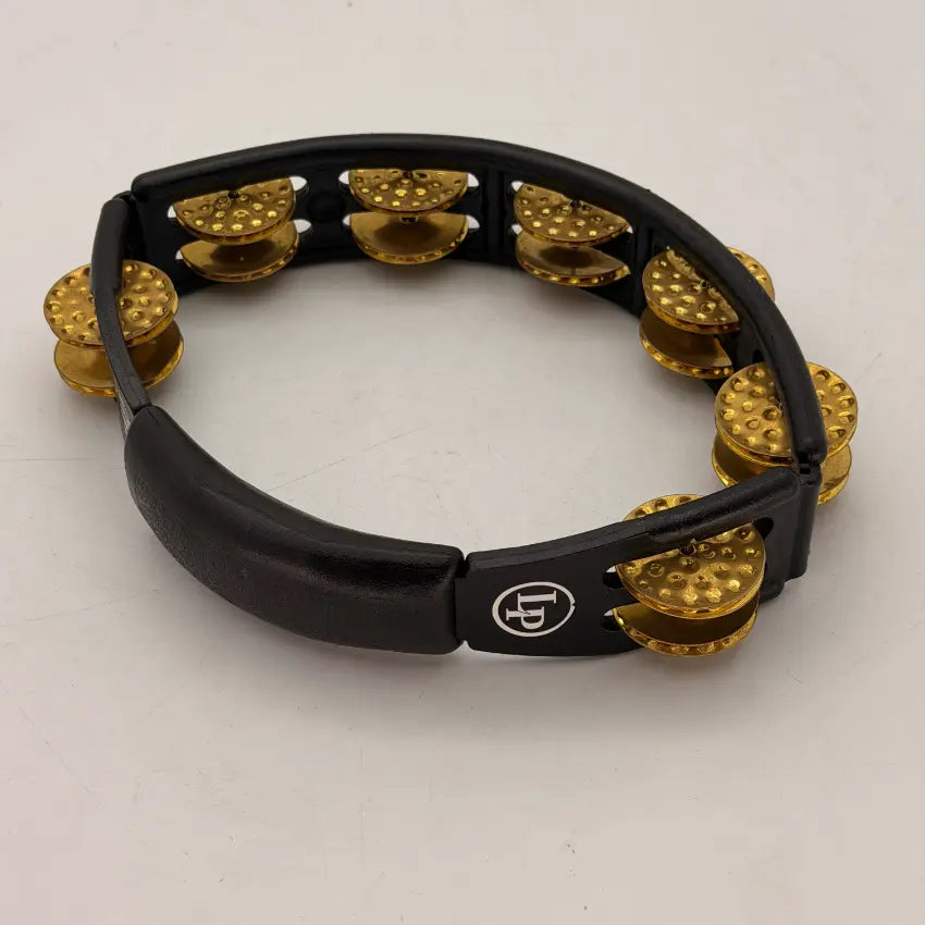 Used LP Cyclops Hand-Held Dimpled Jingle Tambourine Brass/Black - Very Good - Drum Center Of Portsmouth