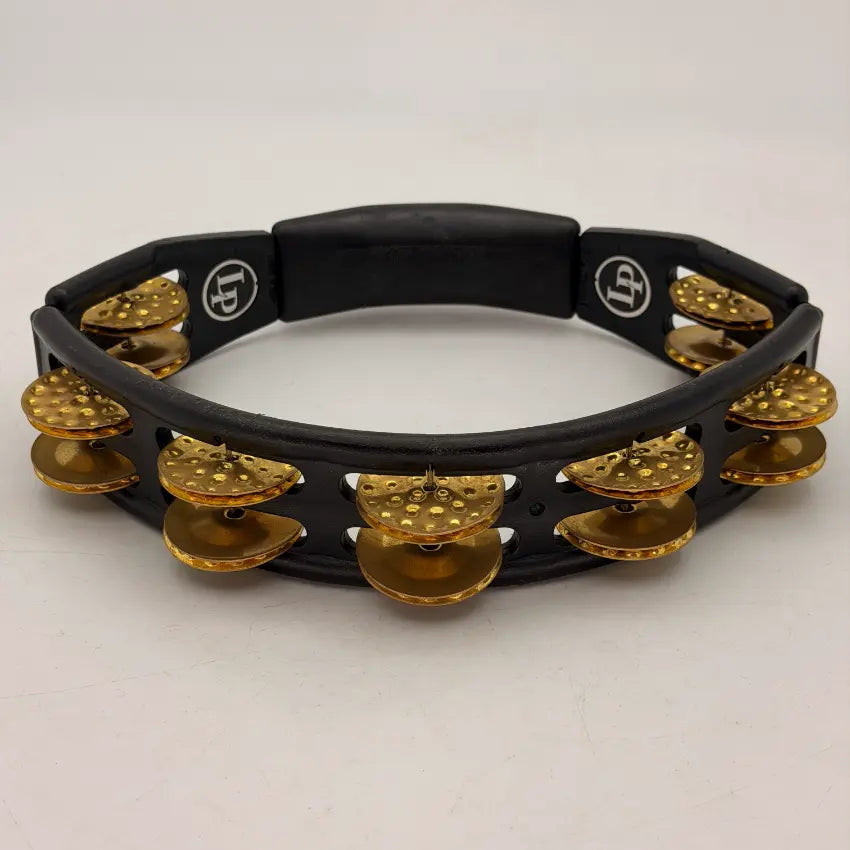 Used LP Cyclops Hand-Held Dimpled Jingle Tambourine Brass/Black - Very Good - Drum Center Of Portsmouth