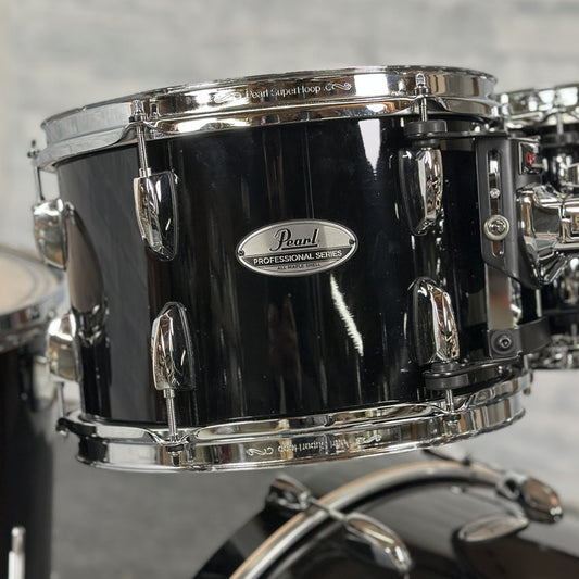 Used Pearl Professional Maple 4pc Drum Set Piano Black - Very Good - Drum Center Of Portsmouth