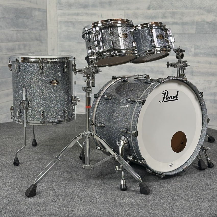 Used Pearl Masters Maple/Gum 4pc Drum Set Crystal Rain - Excellent - Drum Center Of Portsmouth