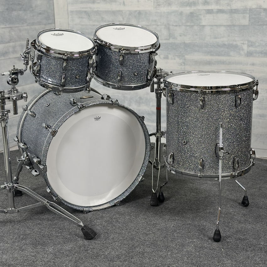 Used Pearl Masters Maple/Gum 4pc Drum Set Crystal Rain - Excellent - Drum Center Of Portsmouth