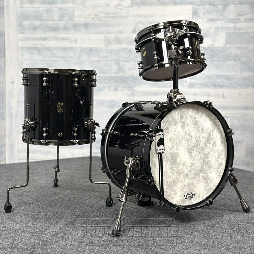 Mapex Black Panther Design Lab Cherry Bomb 3pc Drum Set Piano Black - Drum Center Of Portsmouth