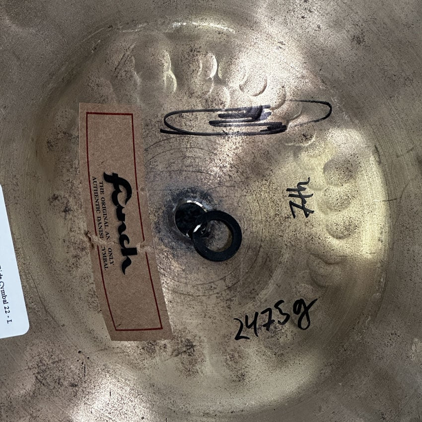 Used Funch 7th Anniversary Ride Cymbal 22" 2475 grams - Excellent - Drum Center Of Portsmouth