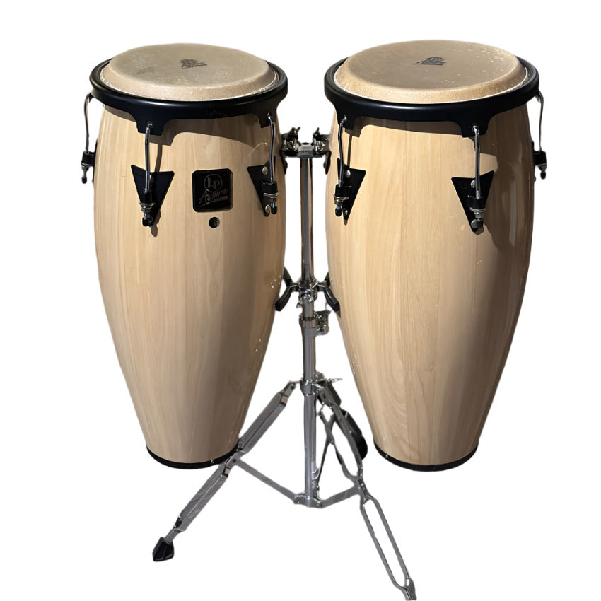 Used LP Aspire Congas Natural Finish w/Stand - Good - Drum Center Of Portsmouth