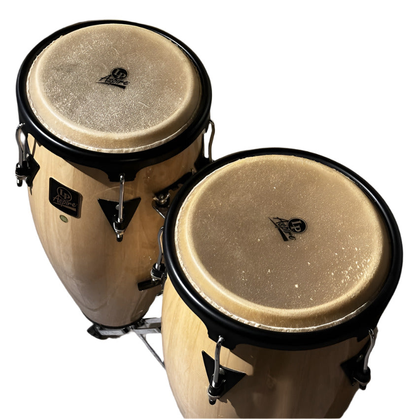 Used LP Aspire Congas Natural Finish w/Stand - Good - Drum Center Of Portsmouth