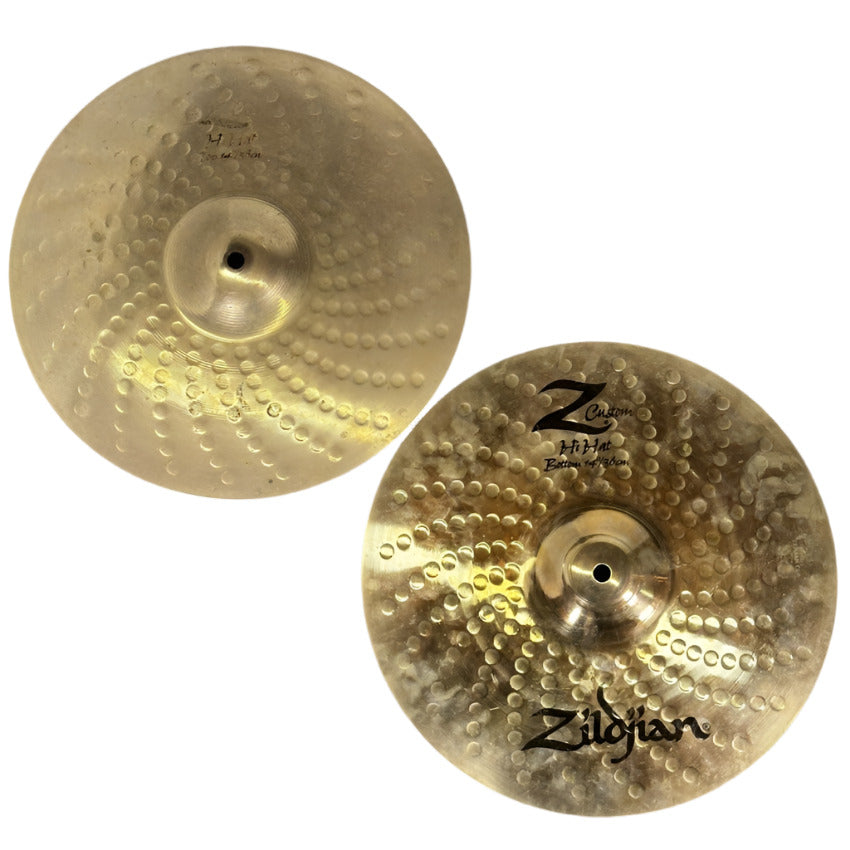 Used Zildjian Z Custom Hi Hat Cymbals 14" - Fair - Drum Center Of Portsmouth