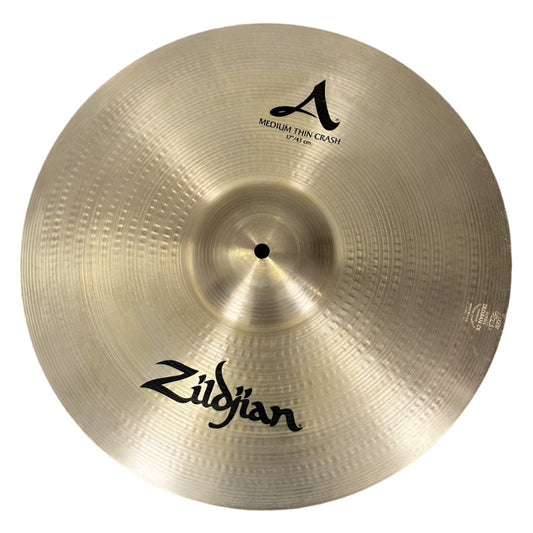 Used Zildjian A Medium Thin Crash Cymbal 17" - Good - Drum Center Of Portsmouth