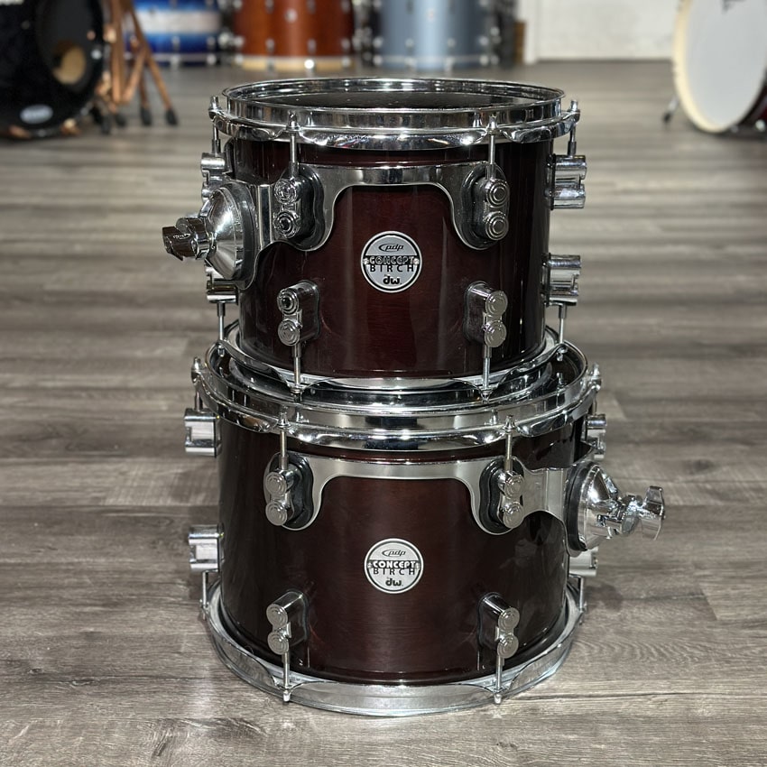 Used PDP Concept Birch 6p Drum Set Dark Brown Lacquer - Very Good - Drum Center Of Portsmouth