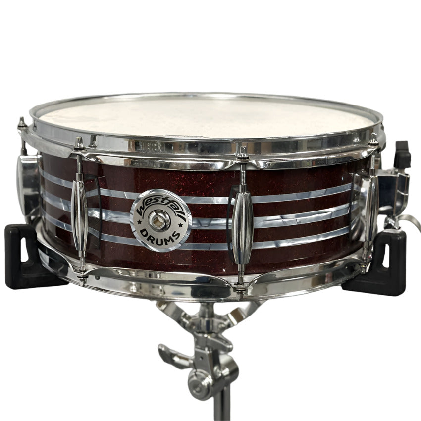 Used Westfall Drums Snare Drum 14x5.5 Custom Pearl/Sparkle Wrap - Good - Drum Center Of Portsmouth