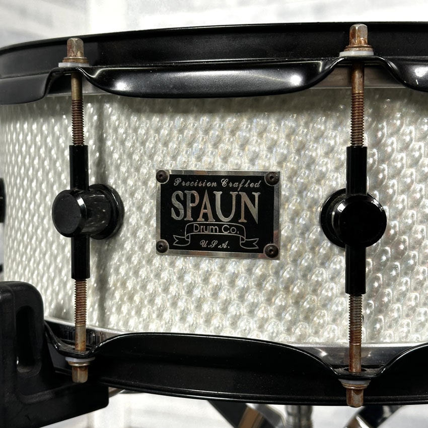 Used Spaun Snare Drum 14x6 White Holographic - Good - Drum Center Of Portsmouth