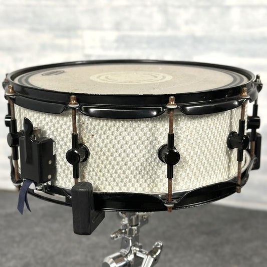 Used Spaun Snare Drum 14x6 White Holographic - Good - Drum Center Of Portsmouth