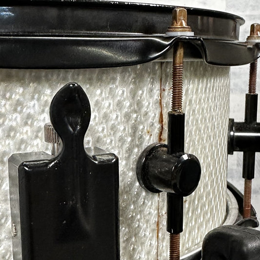 Used Spaun Snare Drum 14x6 White Holographic - Good - Drum Center Of Portsmouth