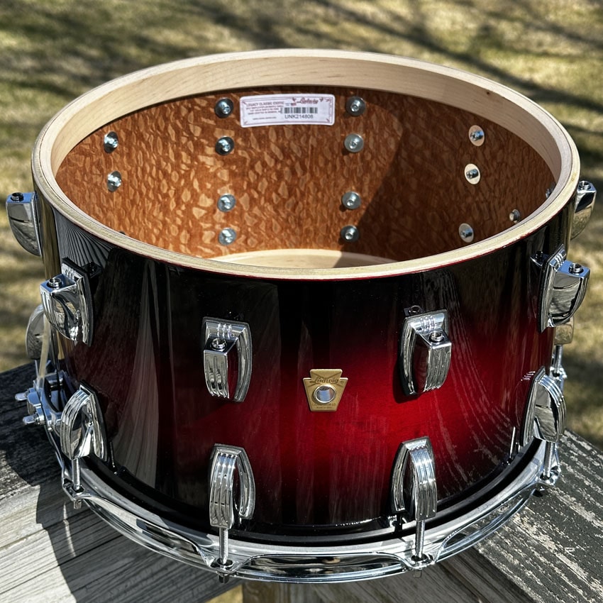 Ludwig Legacy Exotic Snare Drum 14x8 Natural Red Burst B-STOCK - Drum Center Of Portsmouth