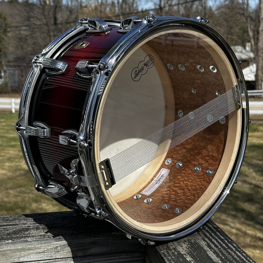 Ludwig Legacy Exotic Snare Drum 14x8 Natural Red Burst B-STOCK - Drum Center Of Portsmouth