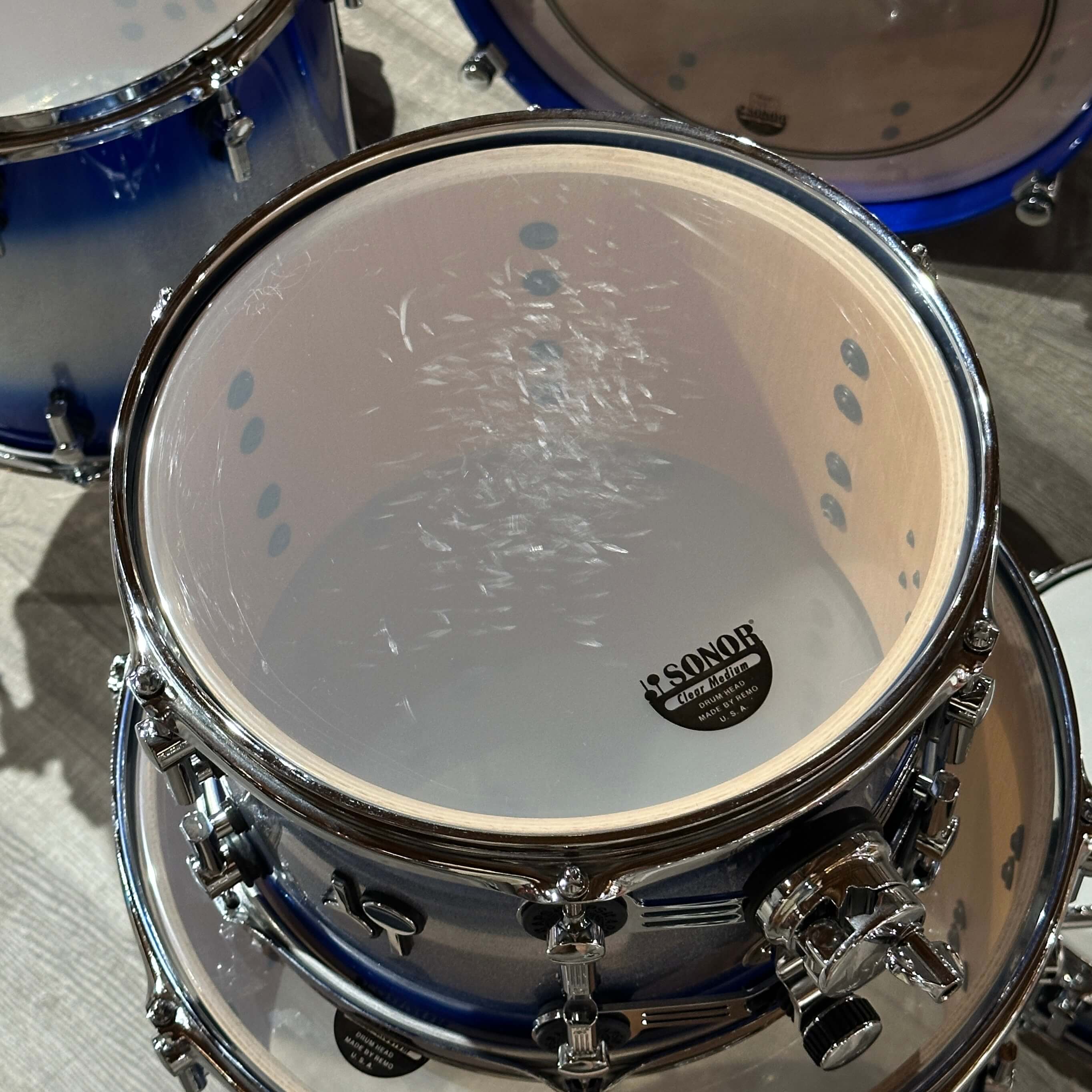 Sonor SQ2 Beech 7pc Drum Set Blue Silver Sparkle Burst Gloss - Drum Center Of Portsmouth