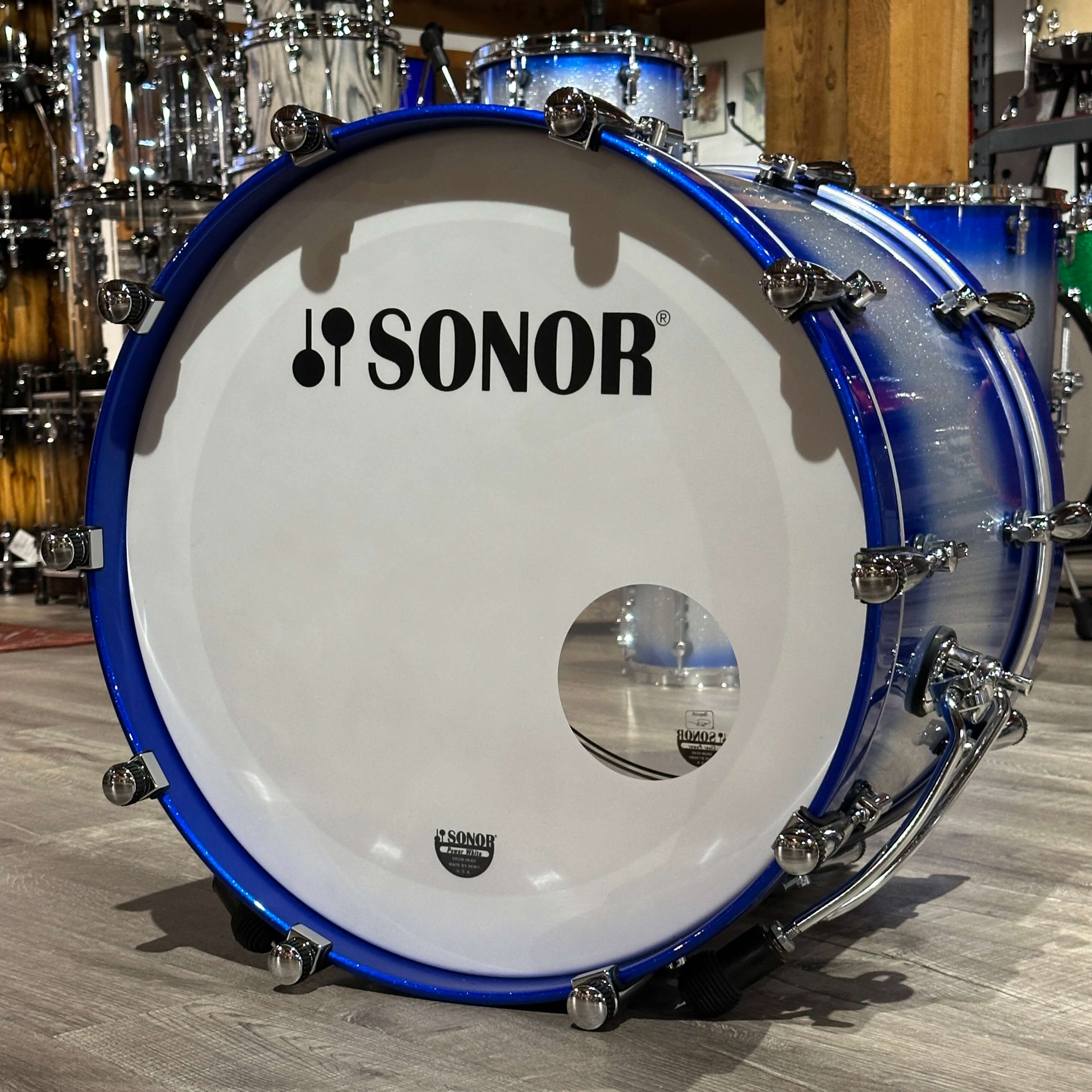 Sonor SQ2 Beech 7pc Drum Set Blue Silver Sparkle Burst Gloss - Drum Center Of Portsmouth