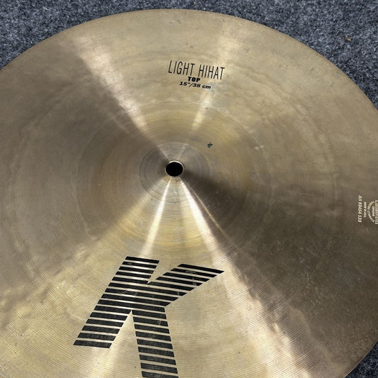 Used Zildjian K Light Hi Hat Cymbals 15" 1102/1440 grams - Very Good - Drum Center Of Portsmouth