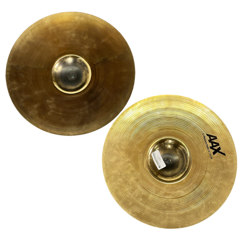 Used Sabian AAX X-Plosion Hi Hat Cymbals 14" Brilliant - Very Good - Drum Center Of Portsmouth