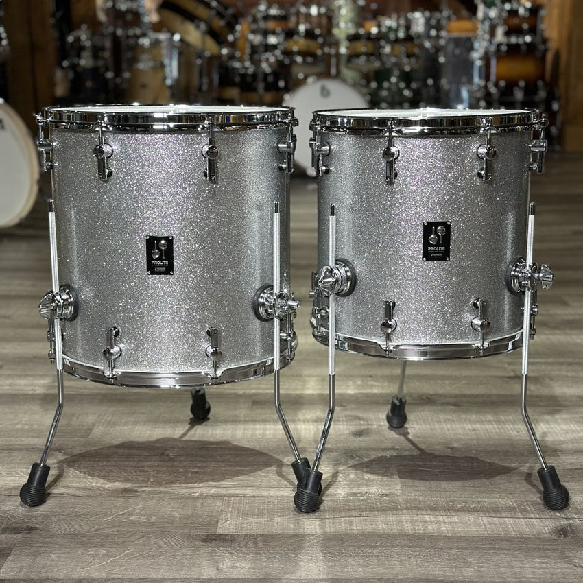 Used Sonor Prolite 5pc Drum Set Silver Sparkle - Good - Drum Center Of Portsmouth