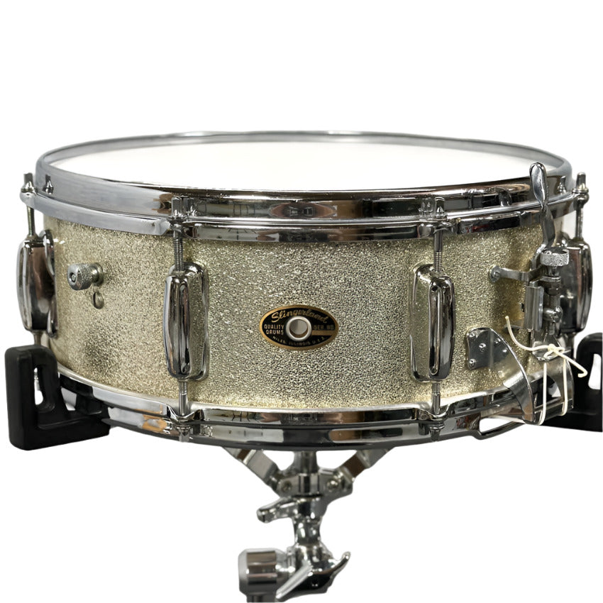 Used Slingerland Gene Krupa Radio King Snare Drum 14x5.5 Silver Sparkle - Good - Drum Center Of Portsmouth
