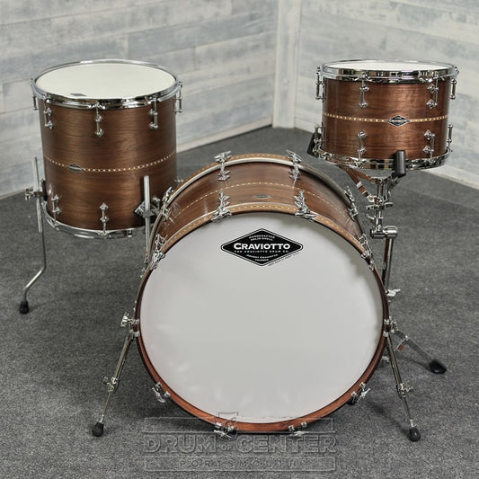 Craviotto Custom Shop Walnut 3pc Drum Set #1133 - Drum Center Of Portsmouth