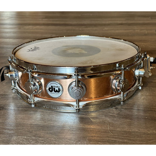 Used DW Collectors Copper Snare Drum 14x4 Chrome Hardware
