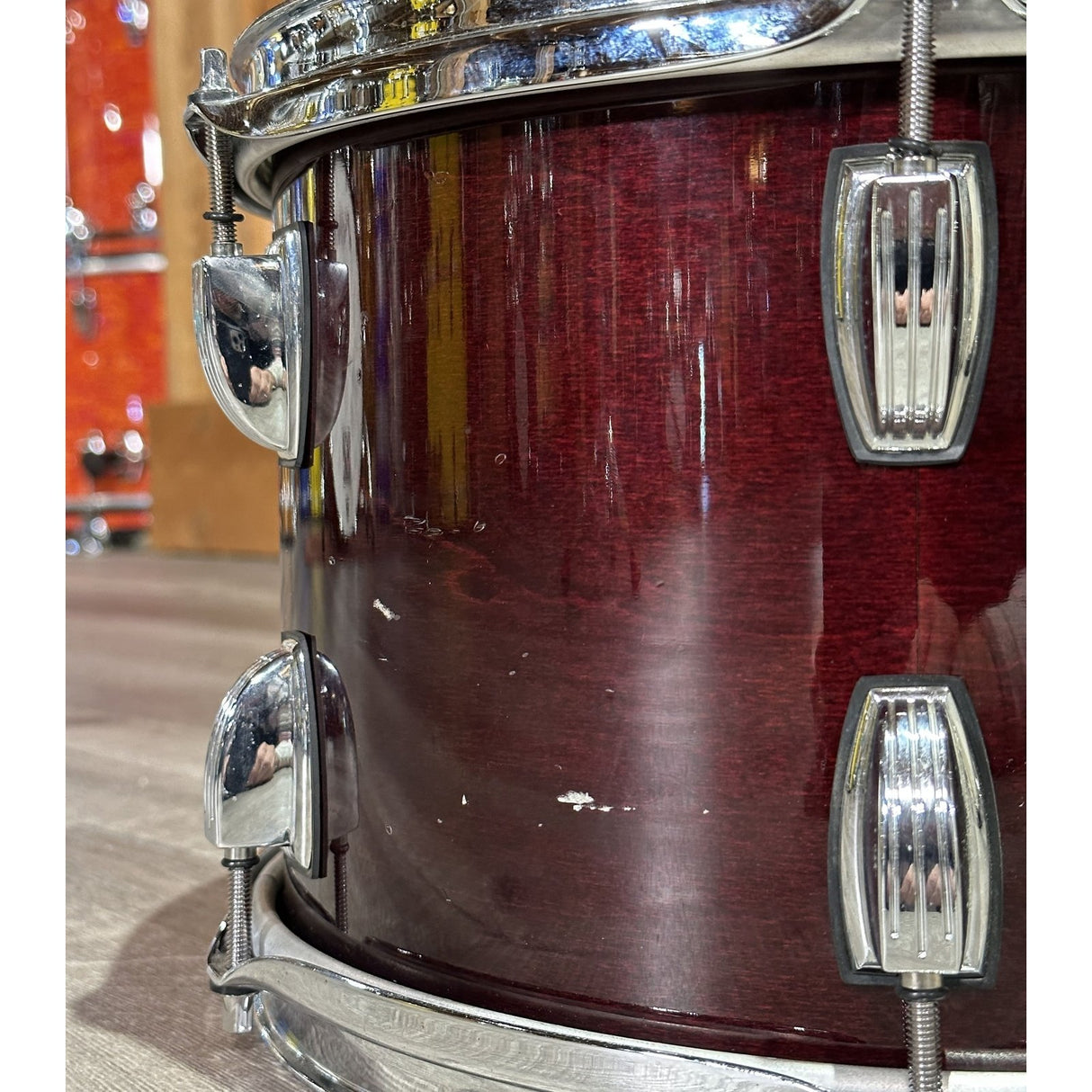 Used Ludwig Classic Maple 3pc Drumset Cherry Stain