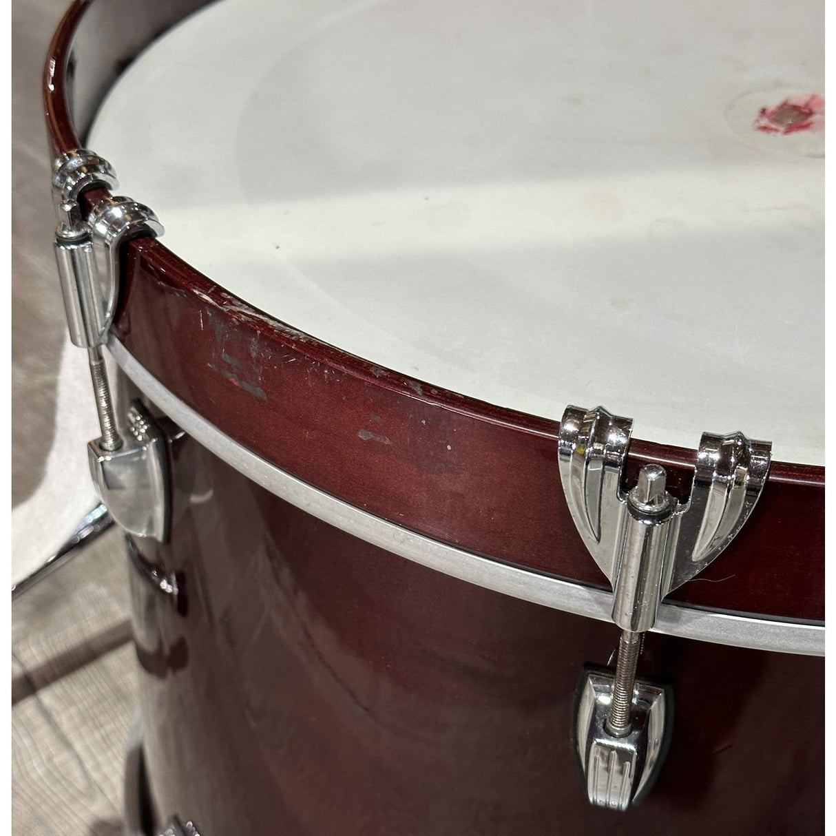 Used Ludwig Classic Maple 3pc Drumset Cherry Stain