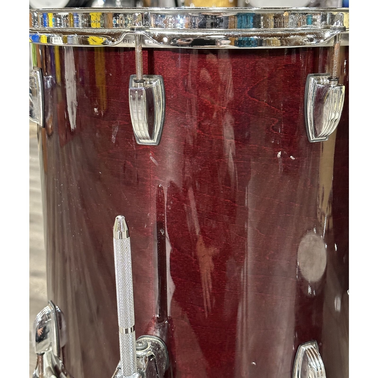 Used Ludwig Classic Maple 3pc Drumset Cherry Stain