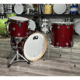 DW Collectors Pure Oak 3pc Drum Set Ruby Glass
