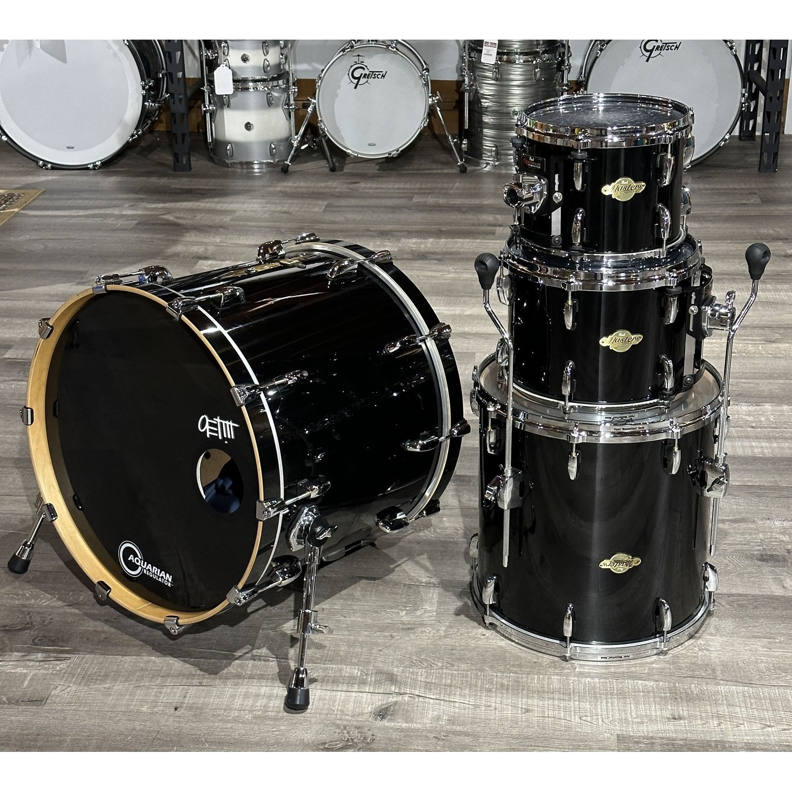 Used Pearl Masters MCX 4pc Drum Set Piano Black