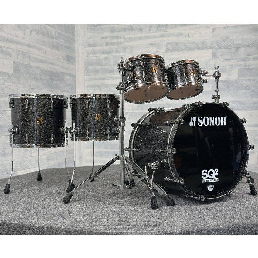 Sonor SQ2 Beech 5pc Drum Set Black Sparkle Gloss - Drum Center Of Portsmouth