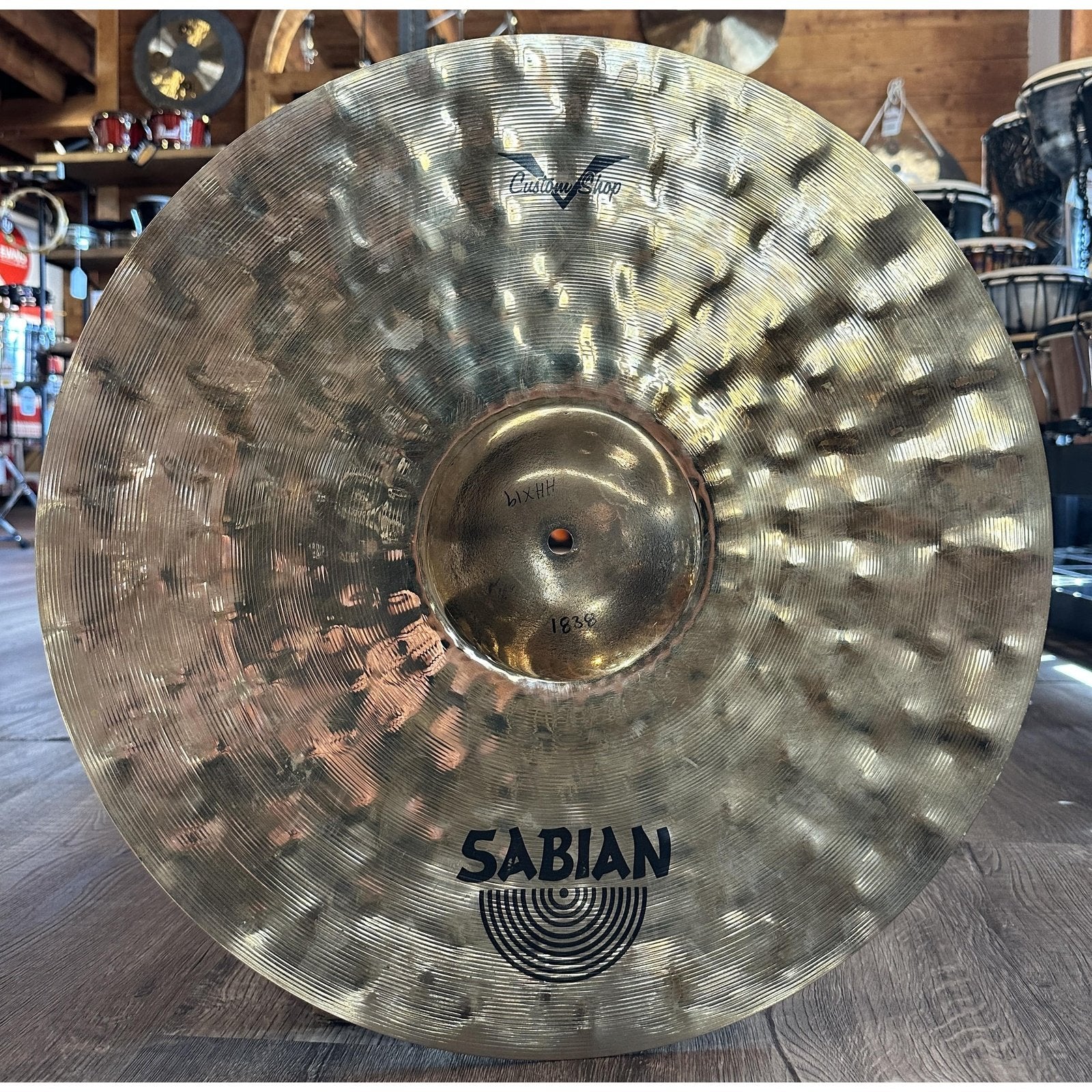Used Sabian Custom Shop HHX Crash Cymbal 19" 1838 grams