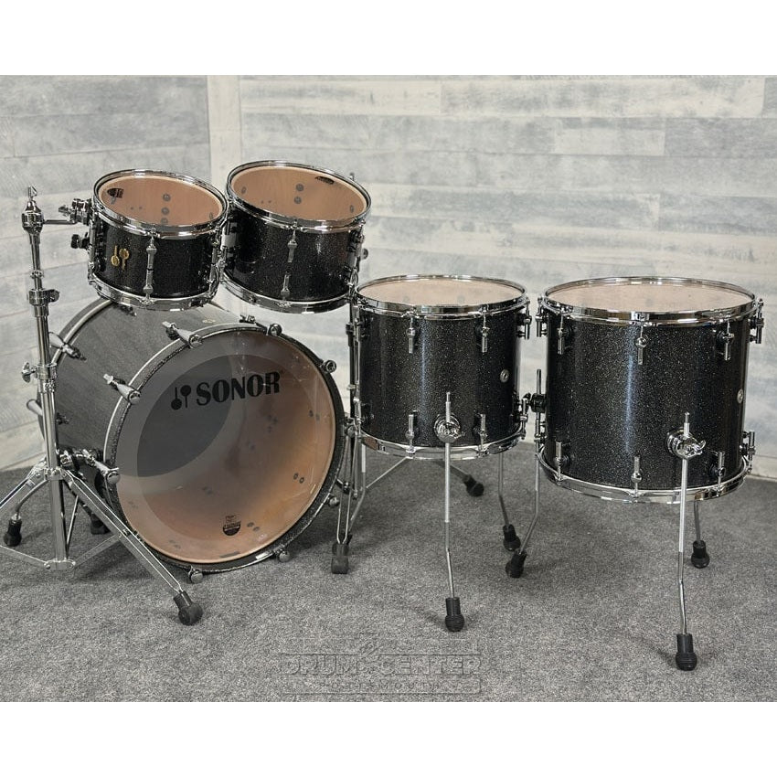Sonor SQ2 Beech 5pc Drum Set Black Sparkle Gloss - Drum Center Of Portsmouth