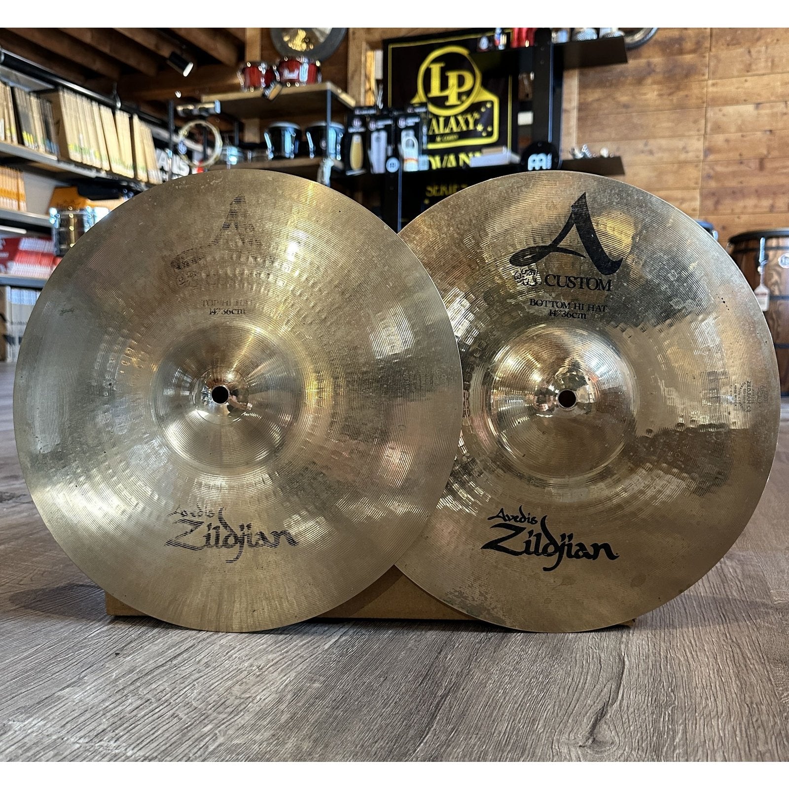 Used Zildjian A Custom Hi Hat Cymbals 14"