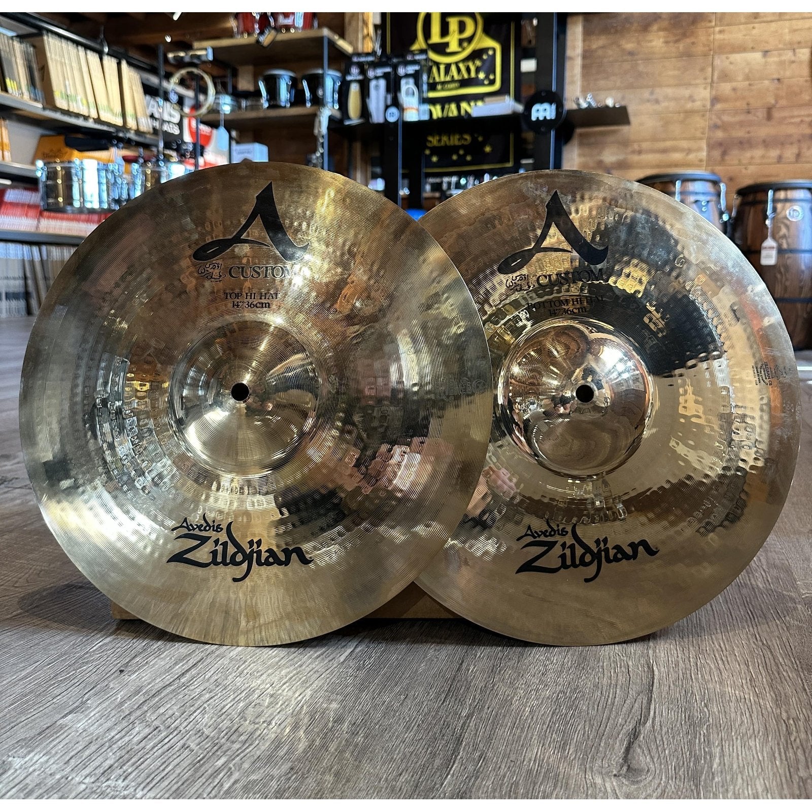Used Zildjian A Custom Hi Hat Cymbals 14"