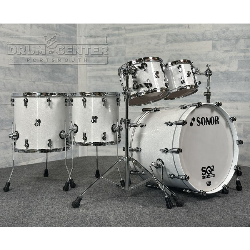 Sonor SQ2 Beech 5pc Drum Set White Sparkle Gloss - Drum Center Of Portsmouth
