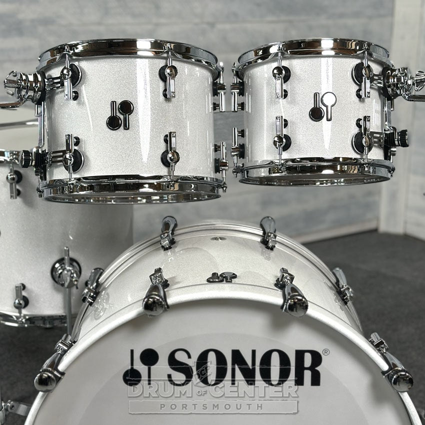 Sonor SQ2 Beech 5pc Drum Set White Sparkle Gloss - Drum Center Of Portsmouth